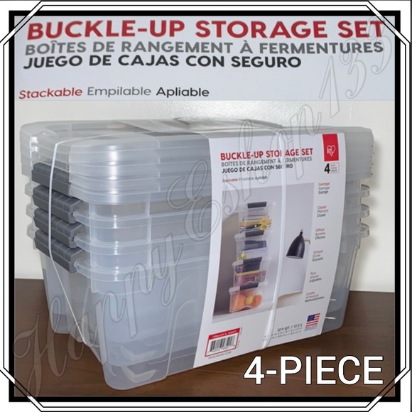 Iris Buckle-up Storage Set, 4-Pack, 12.9 Qt Each - Picture 12 of 12